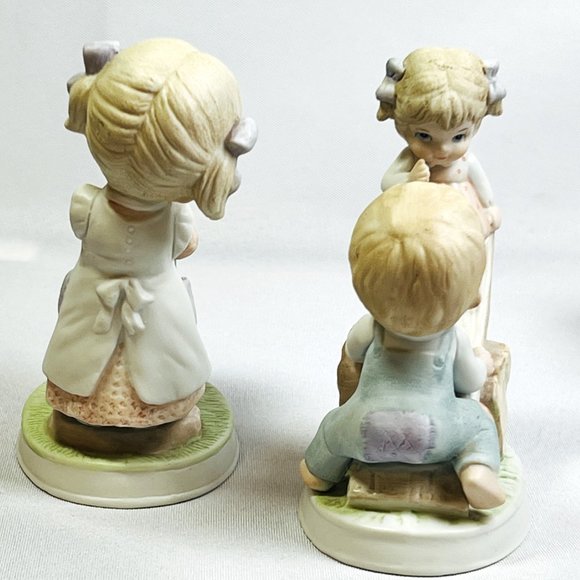 Homco Children Figurines 1706 Vintage Boy & Girl Fountain Teeter Totter TWO Pcs - Picture 6 of 8